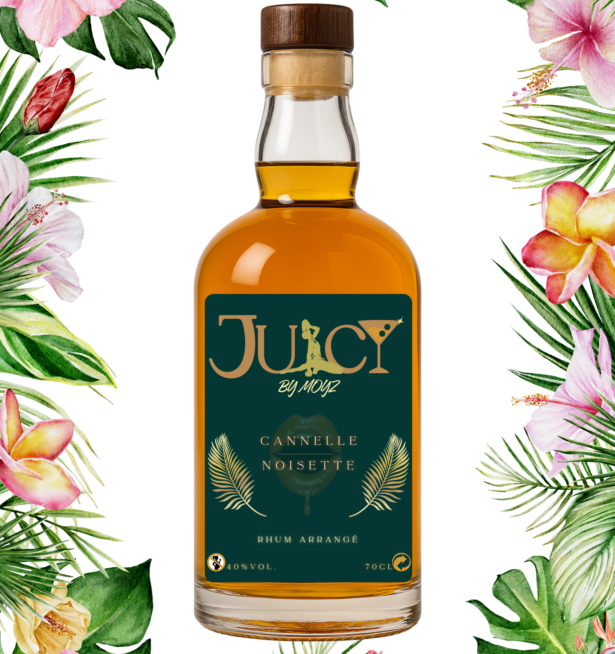 Rhum arrangé artisanal MOYZ - Cannelle Noisette - 700ml