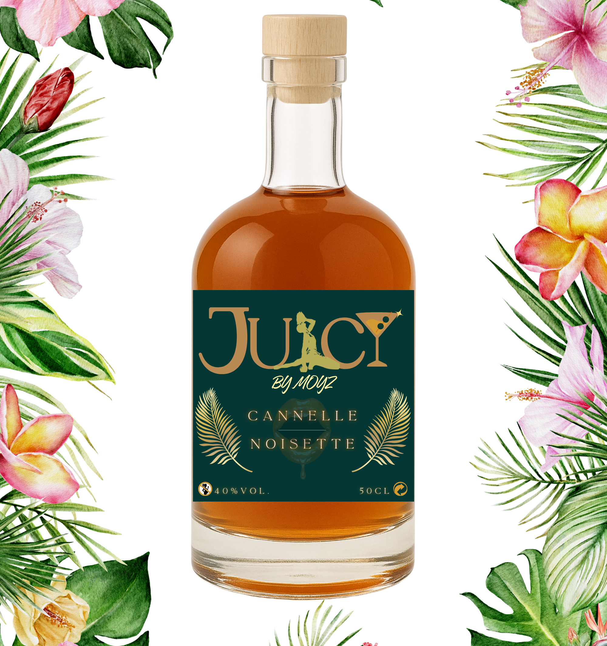 Rhum arrangé artisanal MOYZ - Cannelle Noisette - 500ml
